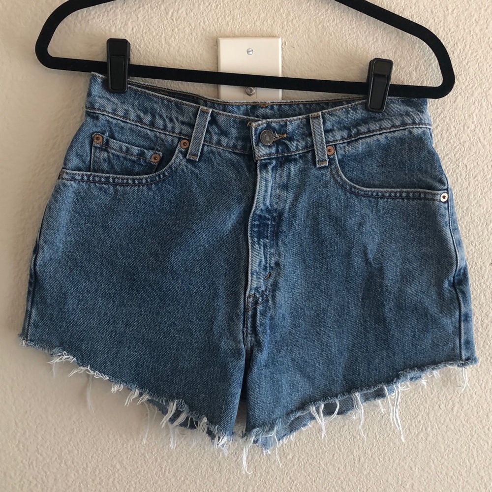 Levi’s denim high waisted cut off shorts